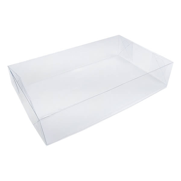 Caixa de Acetato P-106 (23.5x16x5 cm) (25un) Tampa e Fundo Embalagens de Plástico Transparente
