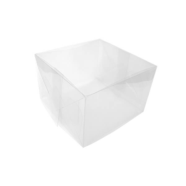 Caixa de Acetato P-9 (15x15x10 cm) (25un) Tampa e Fundo Embalagem de Plástico Transparente