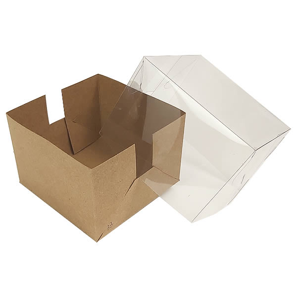 Caixa de Acetato KRP-33 Kraft (10x10x7 cm) (25un) Caixinha de Plástico Acetato