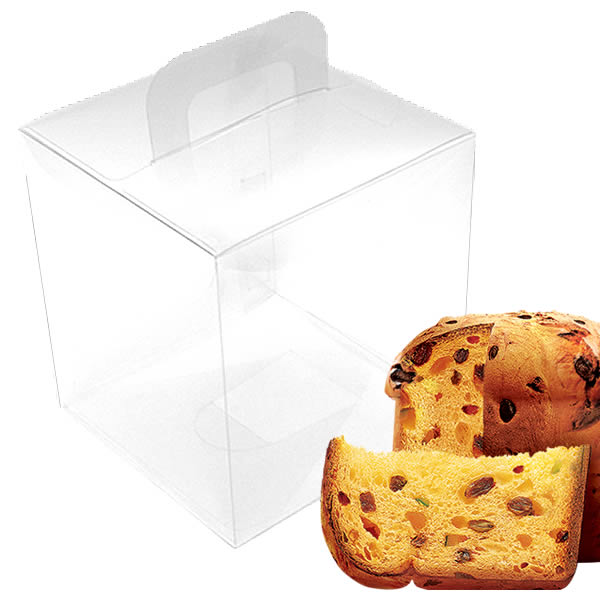 Caixa de Acetato PX-Tone 500g (15x15x16,3 cm) (5un) Embalagem para Bolos, Bentô Cake e Panetone, Embalagem Transparente