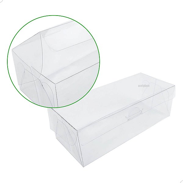 Caixa de Acetato PX-15 (18,5x8x6 cm) (10un) Embalagem de Plástico Transparente