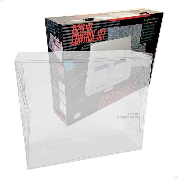 Console-8 (0,25mm) (1un) Caixa de Proteção para Console Super Nintendo (CONTROL SET) Caixa Protetora para Console SNES
