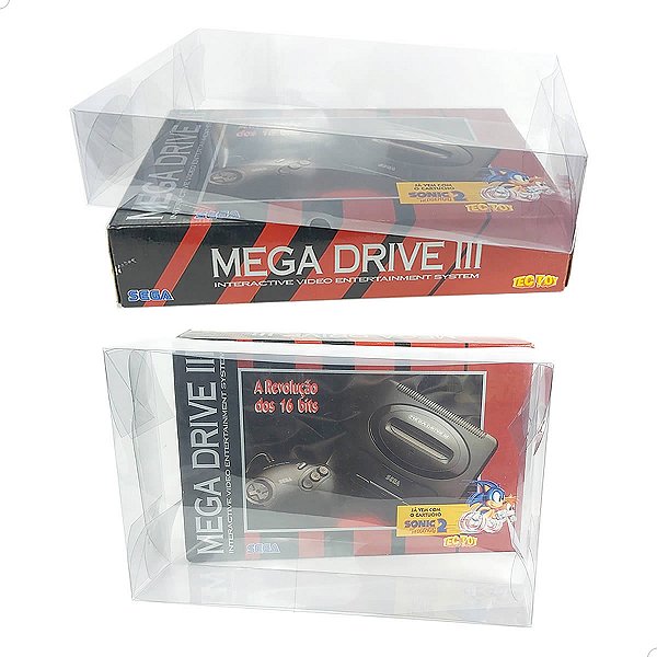 Console-4 (0,25mm) (1un) Caixa de Proteção Case Console Sega Mega Drive III Caixa Protetora para Console MegaDrive3