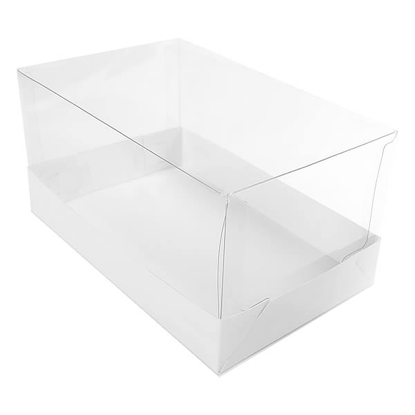 Caixa de Acetato TRP-316 (18x14x9 cm) (10un) Tampa de Plástico Acetato e Fundo de Papel