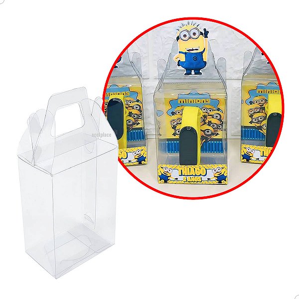 Embalagem para Relógio Caixa Maleta Acetato 25un PX-27 7x6,5x9cm Lembrança Transparente Brinde