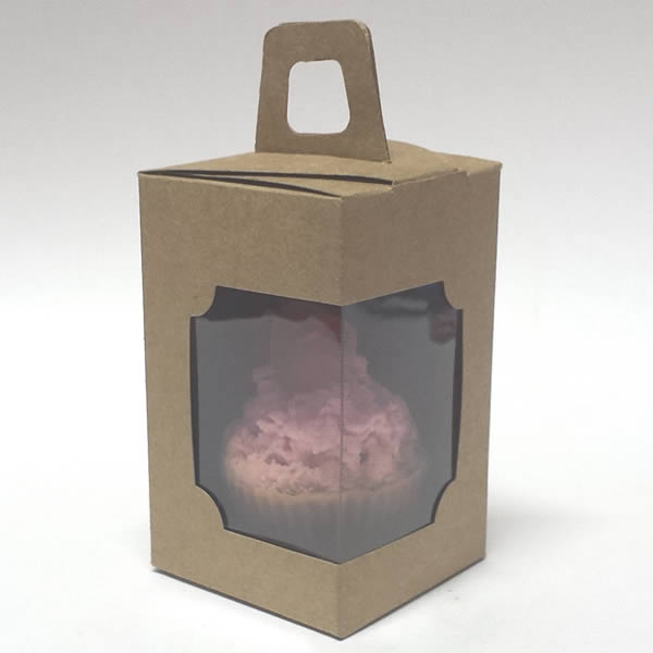 Embalagem Maleta com Visor de Acetato Janela DV-12 Lisa Kraft (6x6x10 cm) 25un