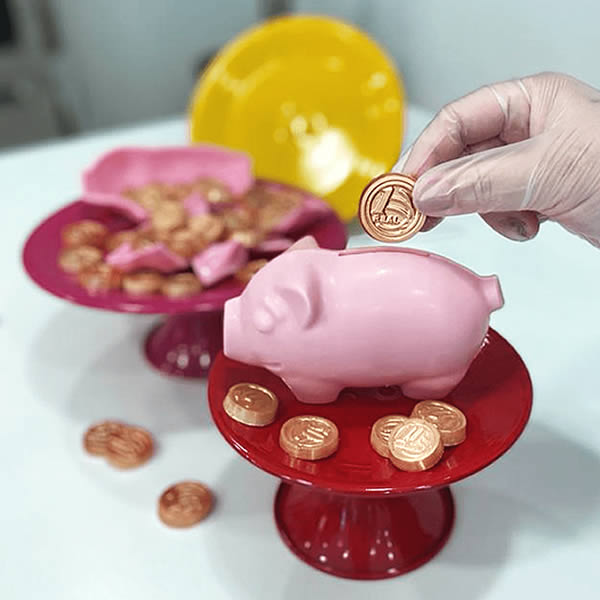 Forma de Chocolate com Silicone Cofrinho 230g BWB 9927 3 Partes Original (1un)