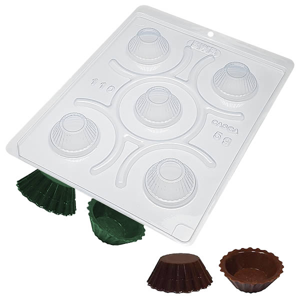 Forma para Chocolate com Silicone Mini CupCake Doces Finos cod. 110 BWB