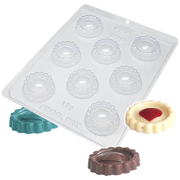 Forma Biscoito Coração 15g BWB cod. 875 com Silicone Original para Chocolate Artesanal