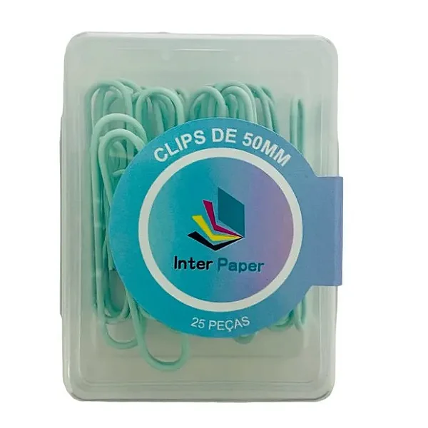 Caixa Clips - Pastel 50mm c/ 25 unid | InterPaper