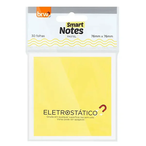 Smart Notes Eletrostático - Pastel 76x76 mm - 30fls | Brw