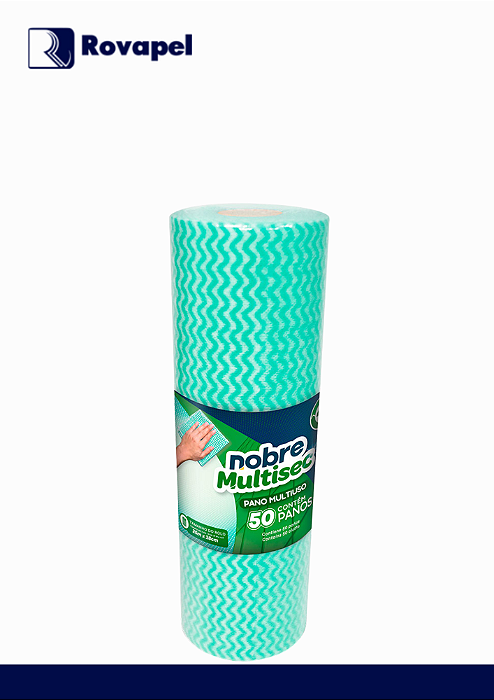 PANO MULTIUSO SLIM (ROLO C/28CMX240M PICOTADO APROX 30CM)  VERDE - NOBRE