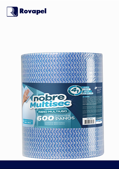 Pano Multiuso Slim Azul Nobre – Rolo Gigante com 600 Panos | Alta Performance para a Limpeza Profissional!