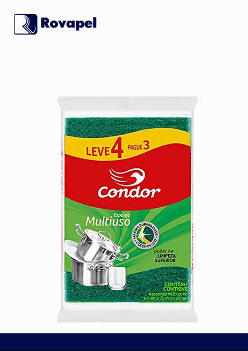 ESPONJA MULTIUSO LOUÇA C/4 UNID CONDOR