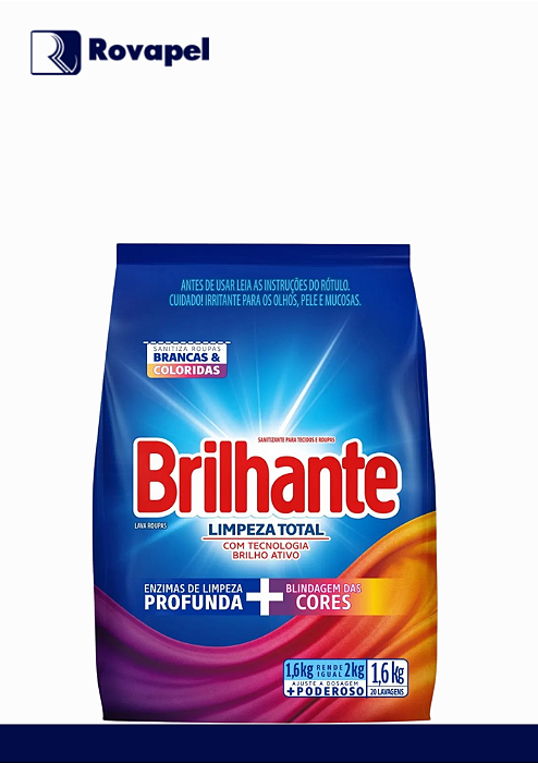 LAVA ROUPAS EM PÓ BRILHANTE 1,6KG