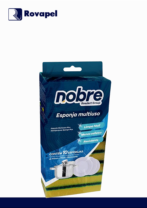 ESPONJA MULTIUSO VERDE/AMARELA 100X71X20MM (PACOTE C/10UN) POP- NOBRE