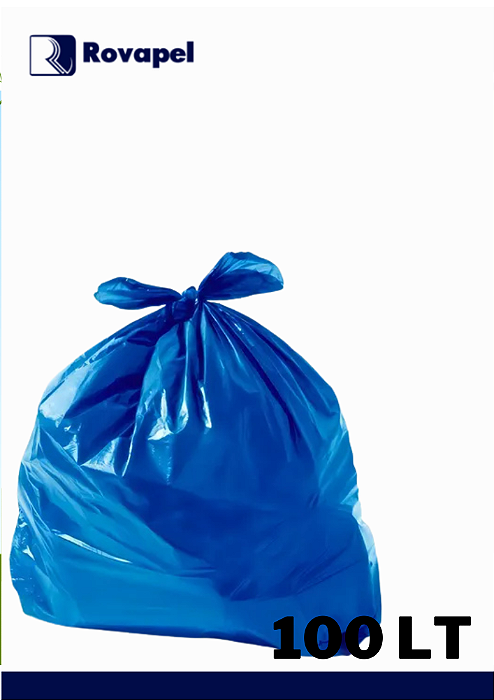 Saco de Lixo Azul 100L Micra 05 (70x85) com 100 Unidades – | Resistente e Econômico