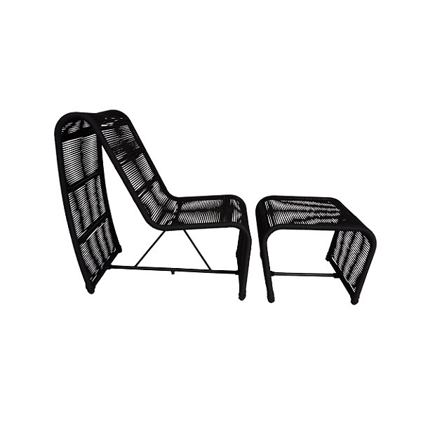 POLTRONA PÃO DE AÇÚCAR COM PUFF - CORDA NÁUTICA