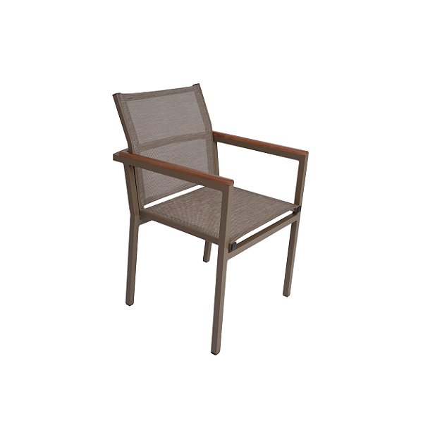 POLTRONA GRAMADO TELA SLING COM DET MAD NO BRAÇO