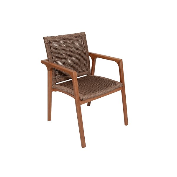 POLTRONA COPACABANA BASE EM MADEIRA COM CORDA NAUTICA