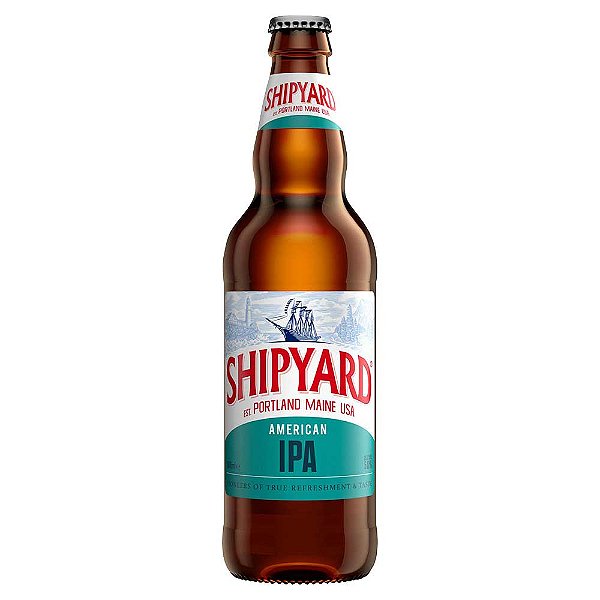 Cerveja Shipyard IPA, garrafa 500ml