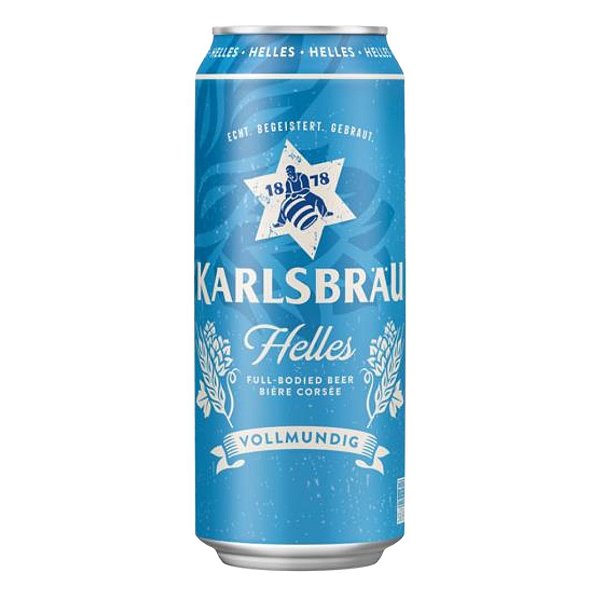 Cerveja Karlsbrau Helles, lata 500ml