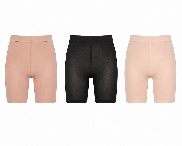 Kit 3 Shorts de Meia Conversível - Salmão Claro, Chá e Preto