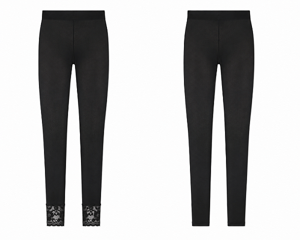 KIT MEIAS LEGGINGS – Preta Lisa + Preta com Renda