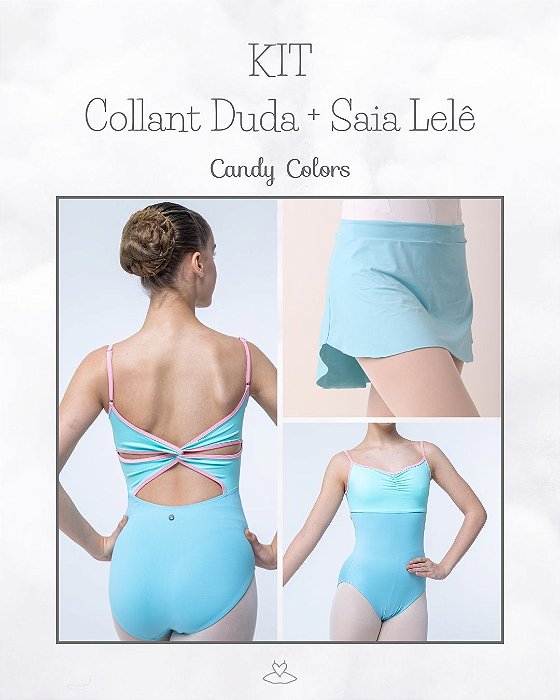 KIT - Collant Duda Aruba com Azul Meditação + Saia Azul Meditação