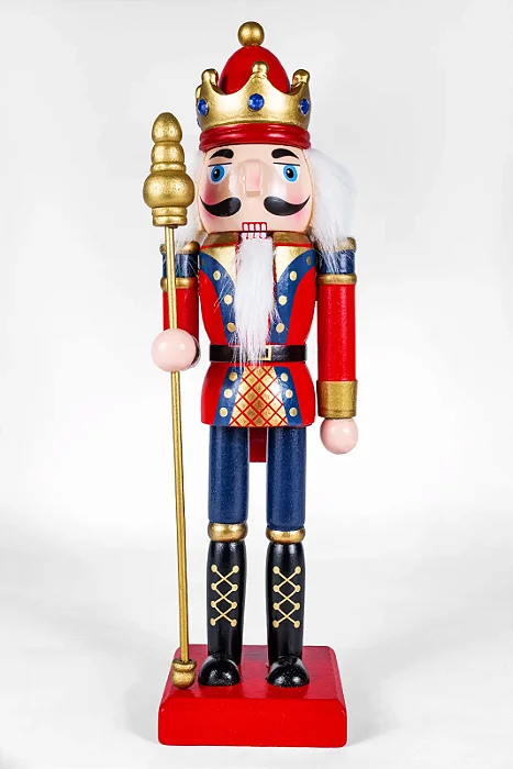 Quebra Nozes - Soldadinho Azul com Coroa (25cm)