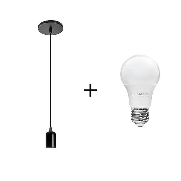 Kit Pendente Thomas Edison + Lâmpada bolinha LED - 7200K
