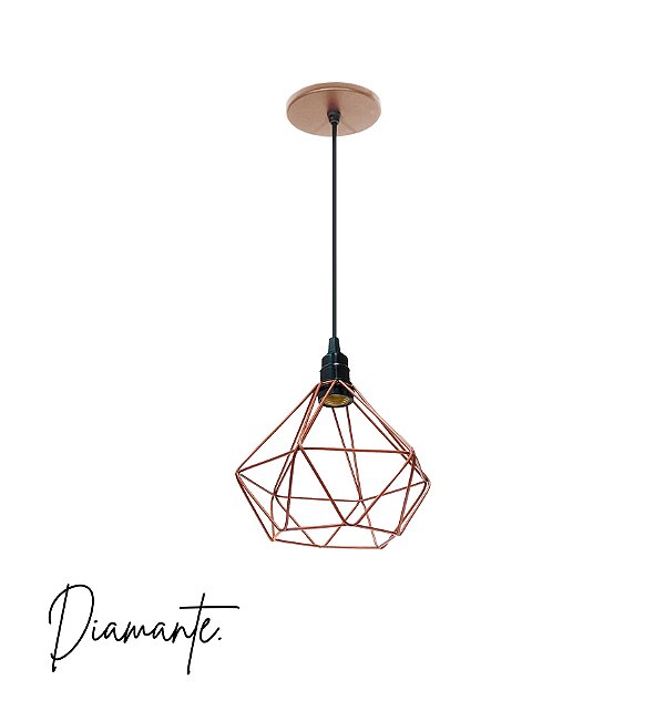 Lustre Pendente Aramado Diamante