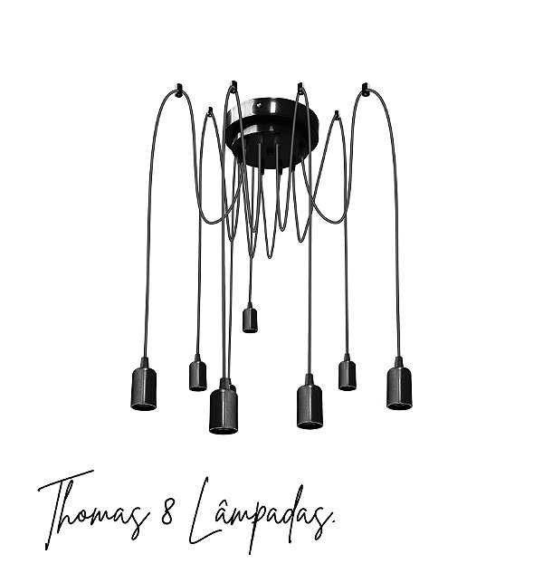 Lustre Para 8  Lâmpadas Pendente Thomas Edison