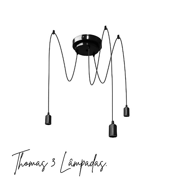 Lustre Para 3  Lâmpadas Pendente   - Thomas Edison