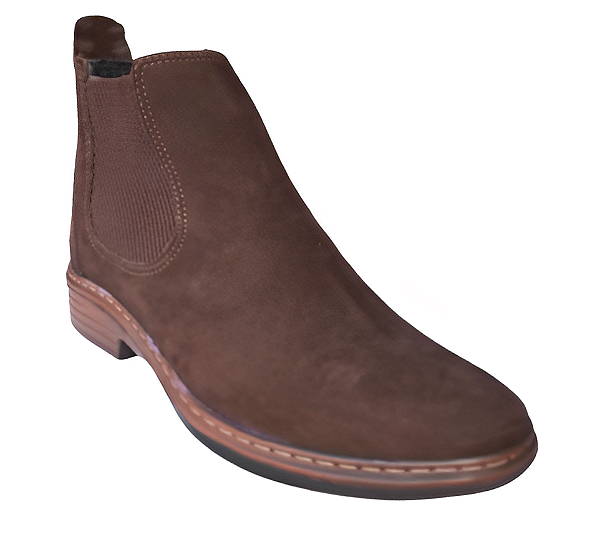 Bota Chelsea Masculina Casual Cor Marrom Café Botina Couro Nobuck Legitimo Original Solado PU Super Leve Costurado Botinha Country Resistente Forte Referencia 3461 Marca Campolina