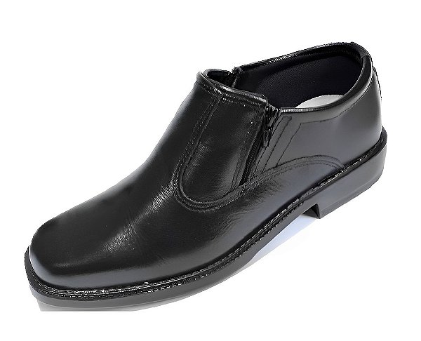 Sapato Social Masculino Em Couro Legitimo Original Com Ziper Fecho Disponivel na Cor Preto Preta Solado Borracha Costurado Estilo Meia Bota Marca Campolina
