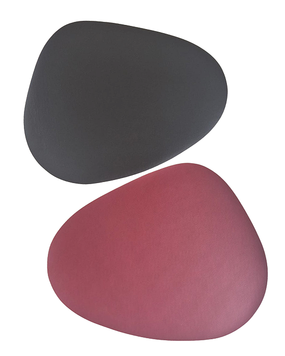 Jogo Americano Orgânico Bordô com forro preto