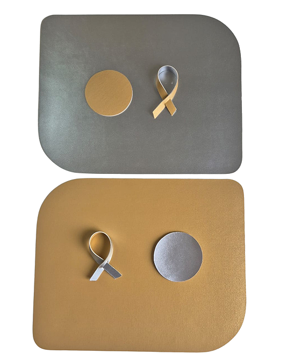 Jogo Americano Retangular Dourado e Prata