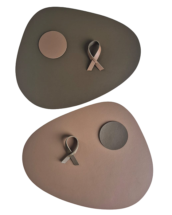 Jogo americano Orgânico Verde e Capuccino