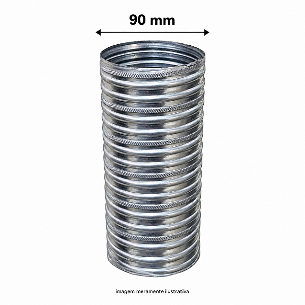 Bainha metálica corrugada galvanizada - 90mm