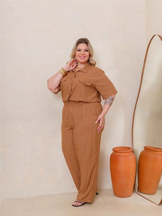 Conjunto Lorena Feminino Plus Size Social Modelo Básico Casual