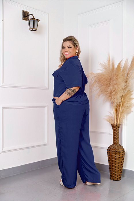 Conjunto Lorena Feminino Plus Size Social Modelo Básico Casual