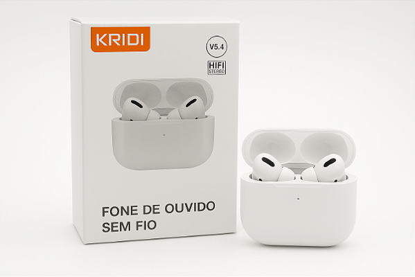 Fone de Ouvido Sem Fio KRIDI Branco