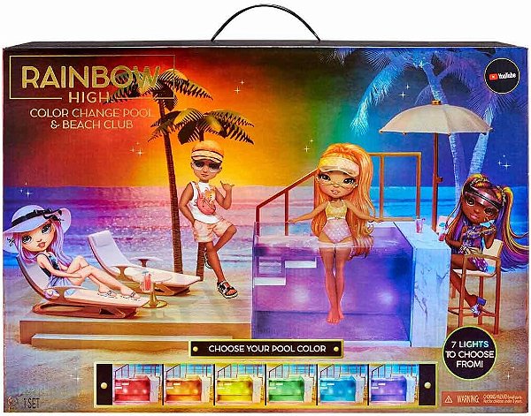 Piscina e Praia Rainbow High | Pacific Coast - Color Change