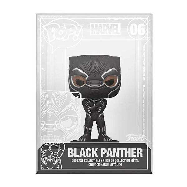 Funko Pop! Die-Cast Pantera Negra Nº 06 em Metal com Case Acrílica