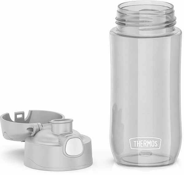 Garrafa Thermos Veneza 470ml Cinza em Tritan BPA Free com Tampa de Botão e Alça Portátil – Leve e Resistente