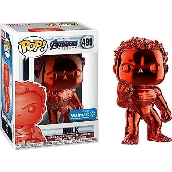 Funko Pop Marvel Avengers Endgame Hulk #499 Red Chrome Walmart Exclusive