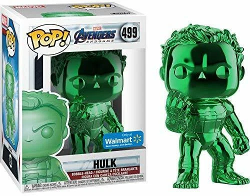 Funko Pop Marvel Avengers Endgame Hulk #499 Green Chrome Walmart Exclusive