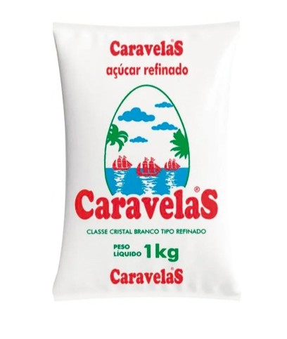 Açúcar Caravelas Refinado Pacote com 1kg