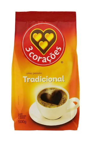 Café 3 Corações Tradicional Pacote com 500g